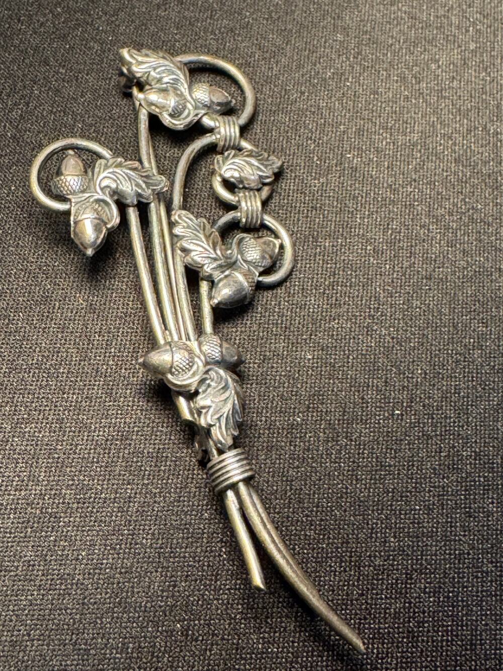 Vintage Danecraft Sterling Silver Acorn Brooch